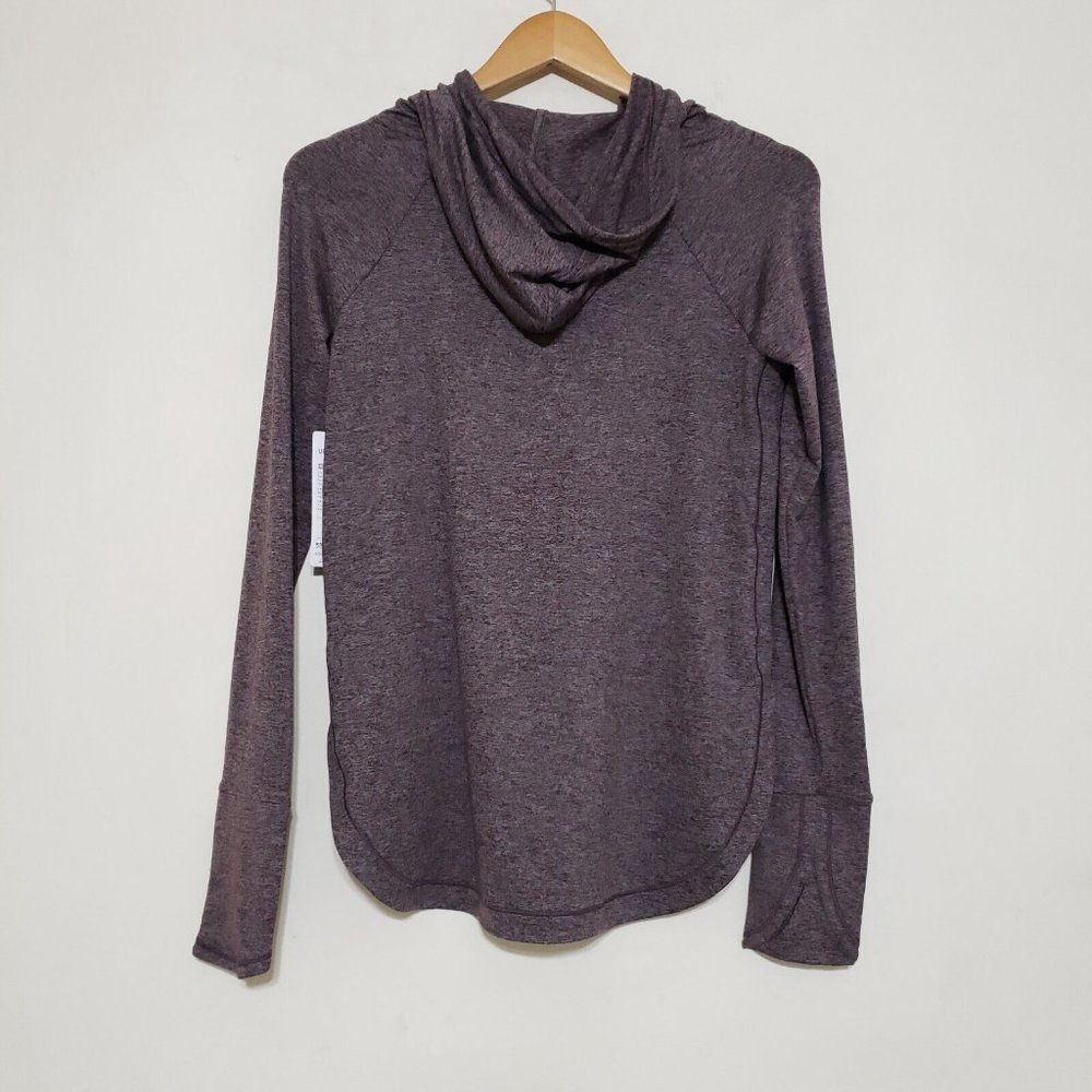 Athleta Uptempo Hoodie Sweatshirt Aubergine Heathered Purple NWT - Picture 14 of 14